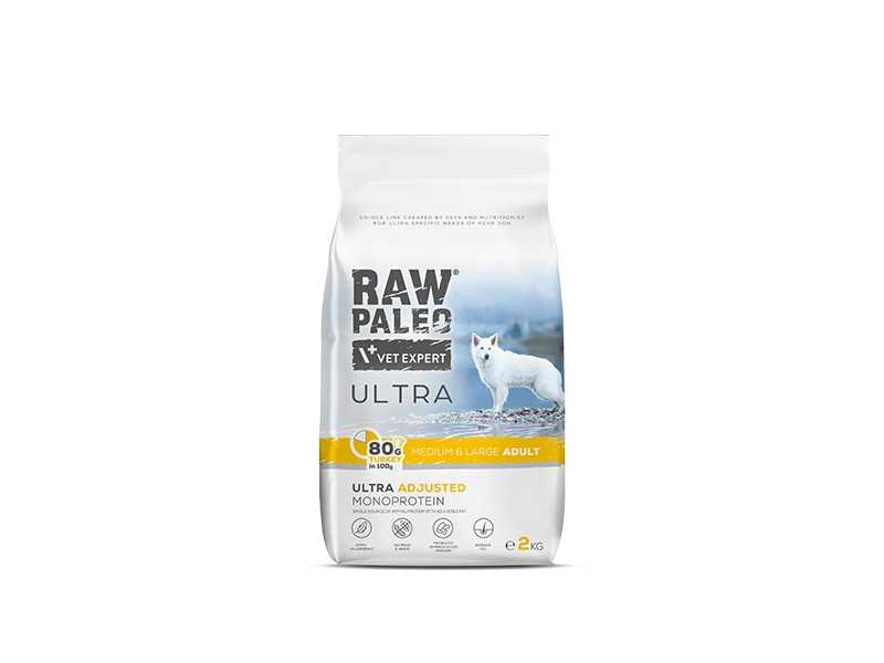 Raw Paleo Ultra adult medium&large maistas šunims su kalakutiena 2kg